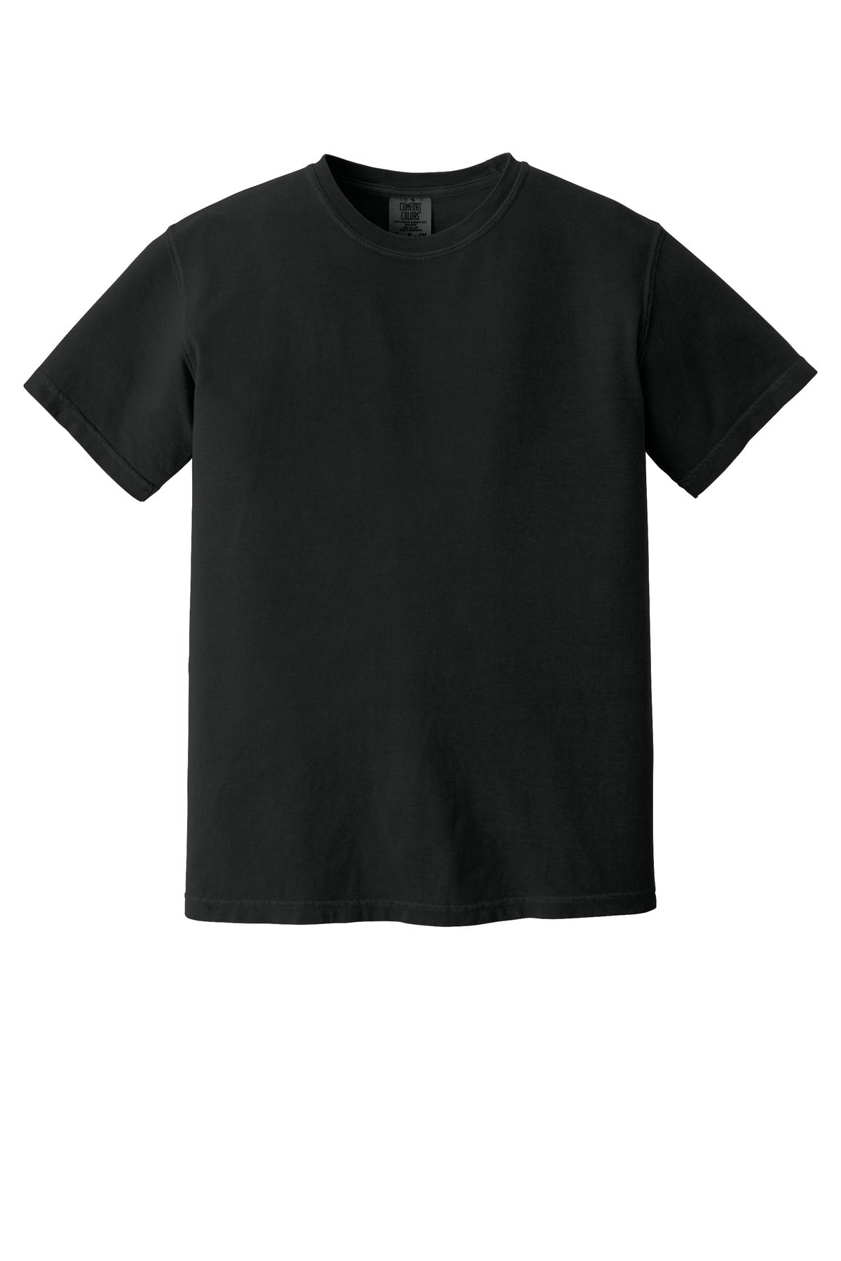 Comfort Colors 1717 Heavyweight Tee blank in black — flat front — sold by the case at Mabuhay Designs Jacksonville NC
