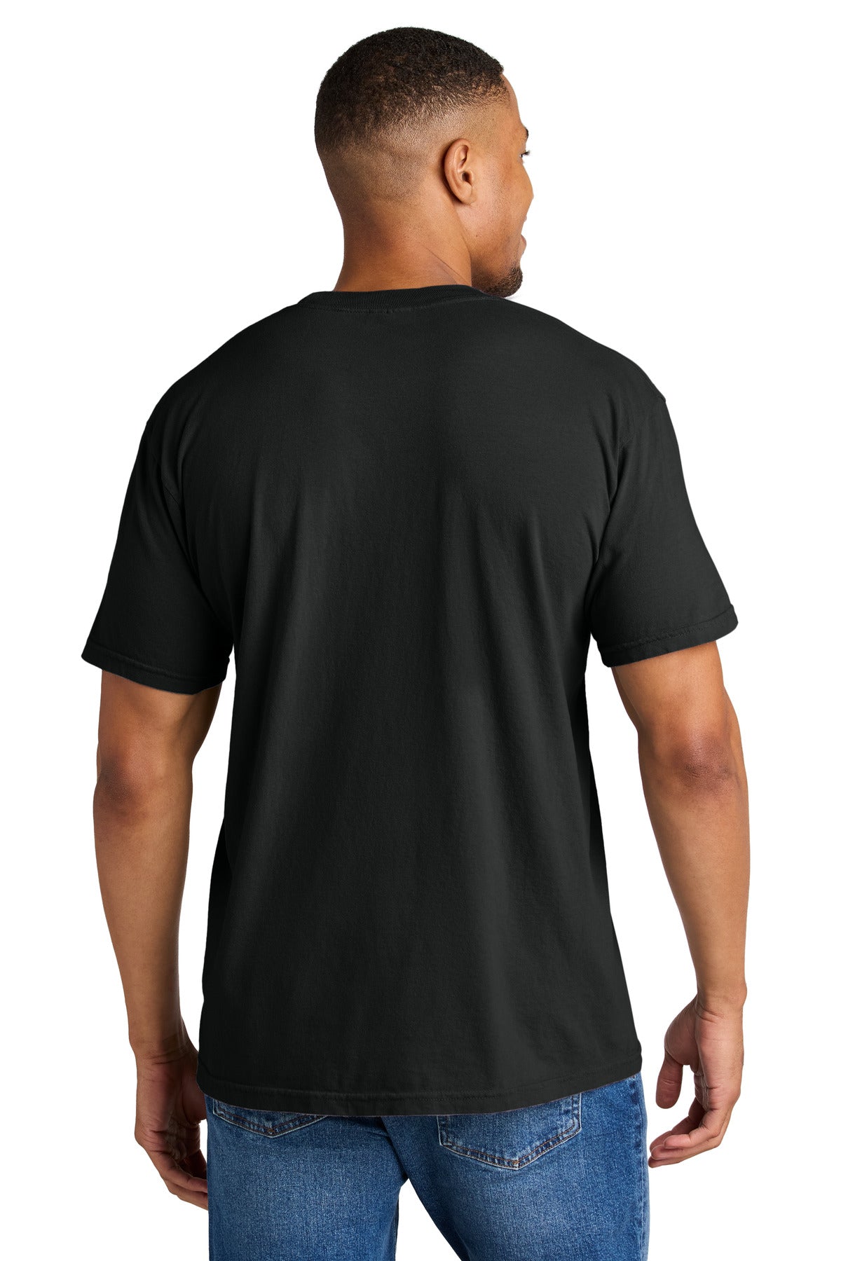 Comfort Colors 1717 Heavyweight Tee blank in black — back — sold by the case at Mabuhay Designs Jacksonville NC