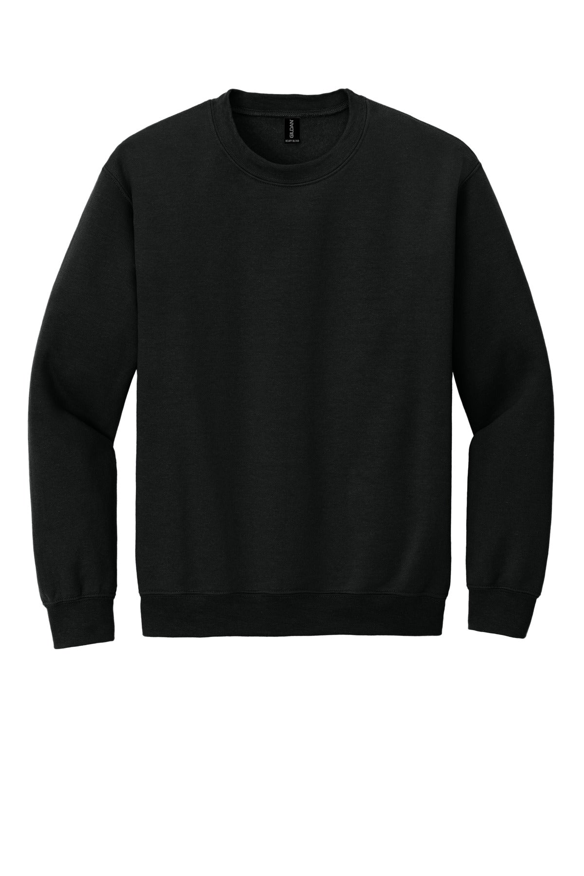 Gildan Heavy Blend Crewneck blank in black — flat front — sold by the case at Mabuhay Designs Jacksonville NC