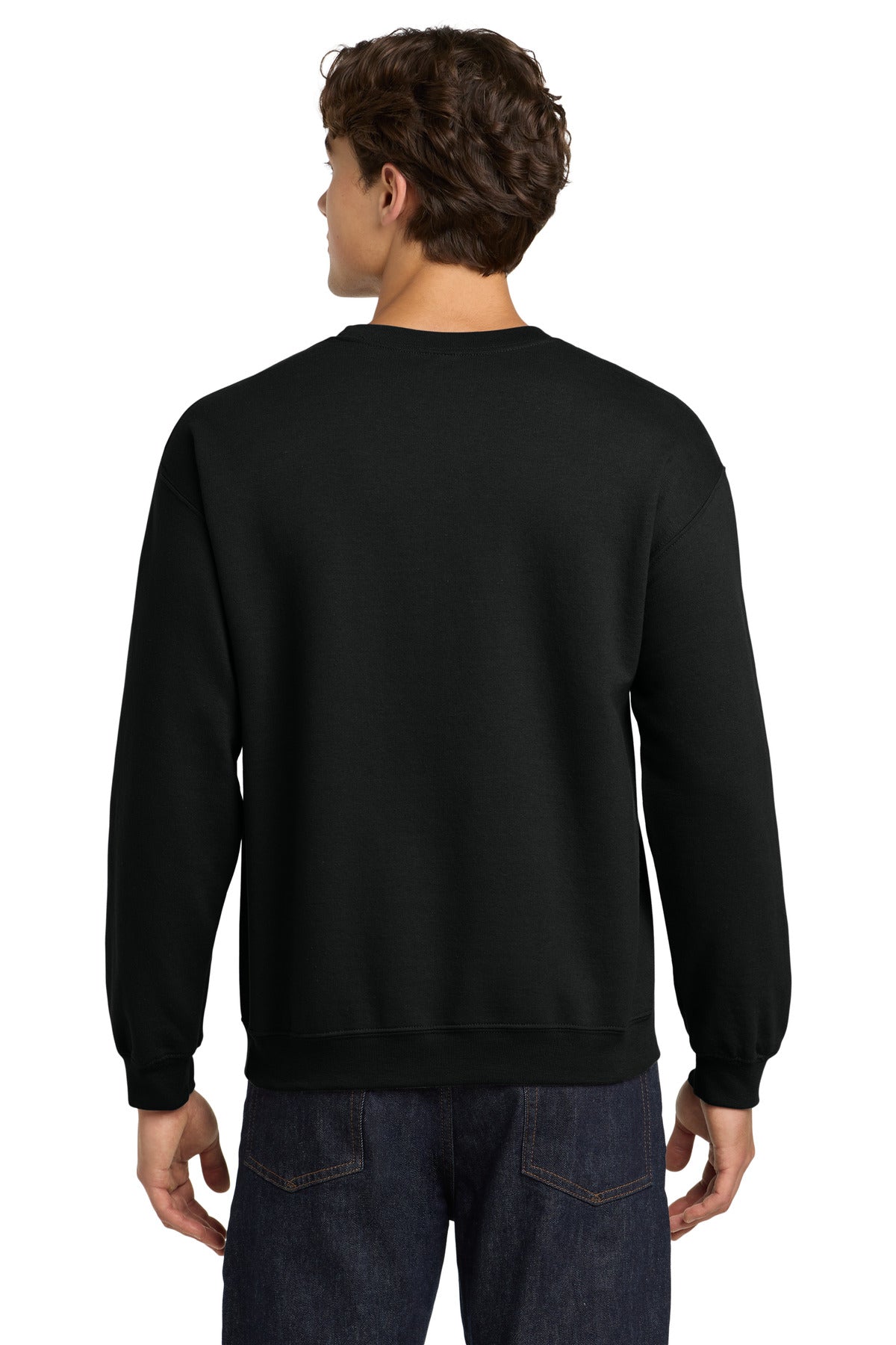 Gildan Heavy Blend Crewneck blank in black — back — sold by the case at Mabuhay Designs Jacksonville NC