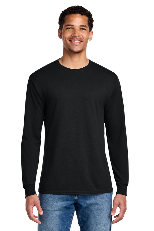 Jerzees Dri-Power 50/50 Long Sleeve blank in black — front — sold by the case at Mabuhay Designs Jacksonville NC