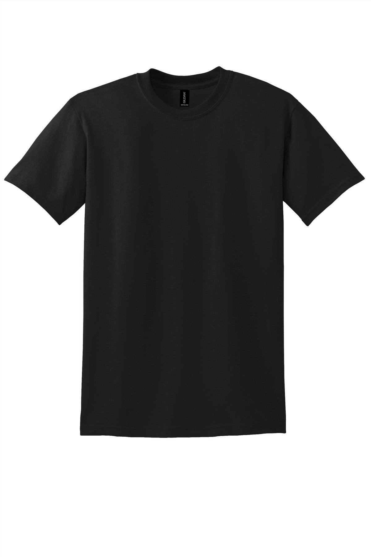 Gildan DryBlend Tee blank in black — flat front — sold by the case at Mabuhay Designs Jacksonville NC