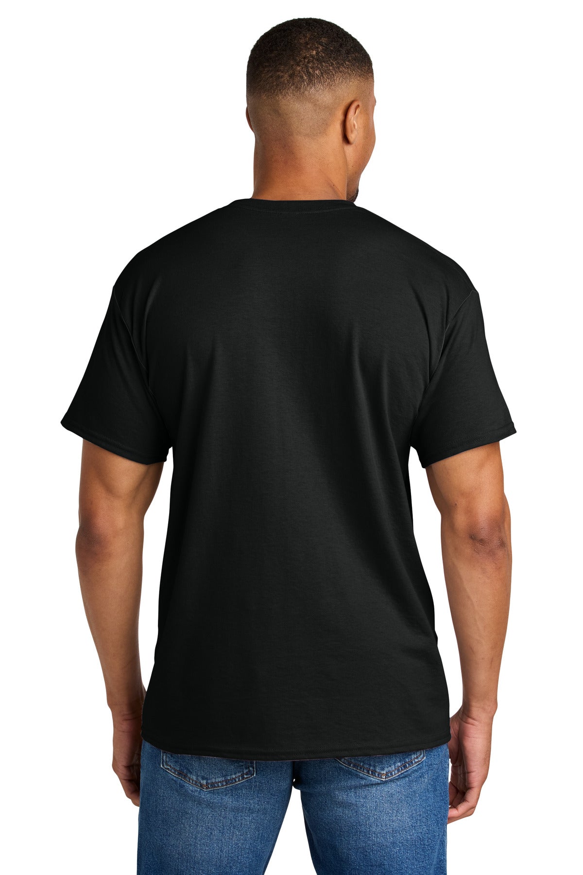 Gildan DryBlend Tee blank in black — back — sold by the case at Mabuhay Designs Jacksonville NC