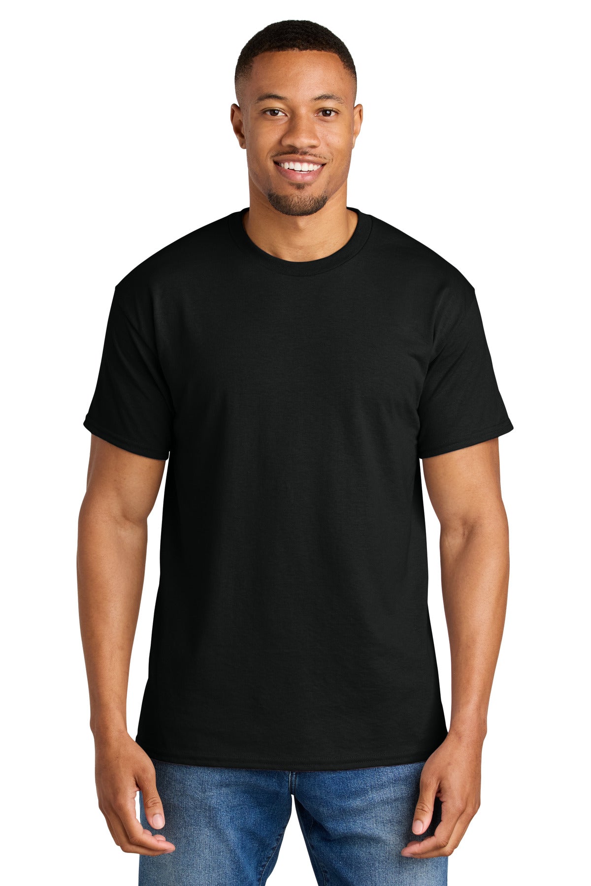 Gildan DryBlend Tee blank in black — front — sold by the case at Mabuhay Designs Jacksonville NC