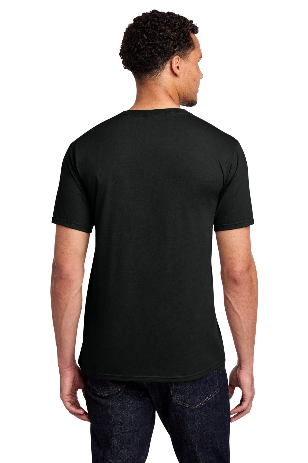 Port & Company Fan Favorite Tee blank in jet black — back — sold by the case at Mabuhay Designs Jacksonville NC