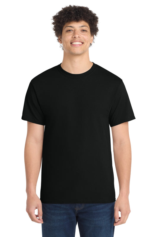 Port & Company Core Cotton Tee blank in jet black — front — sold by the case at Mabuhay Designs Jacksonville NC
