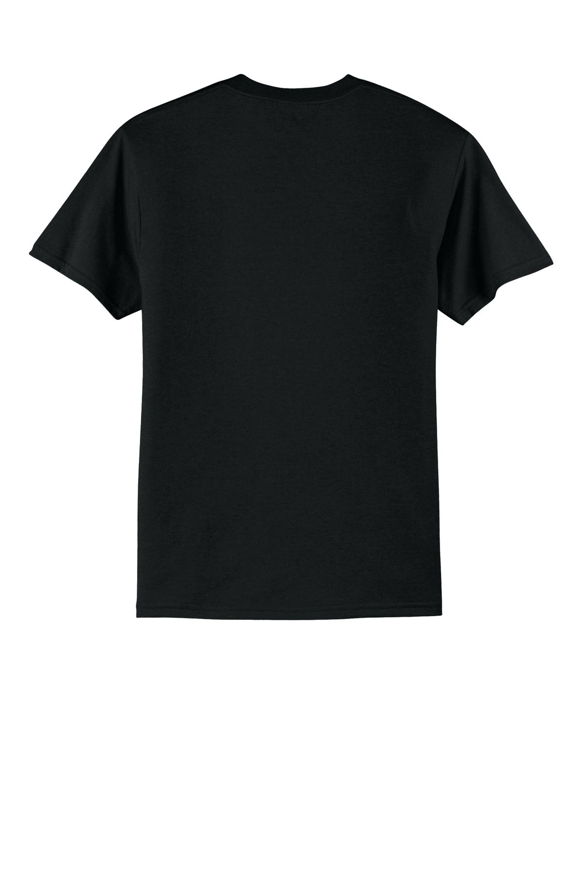 Port & Company Core Blend Tee blank in jet black — flat back — sold by the case at Mabuhay Designs Jacksonville NC
