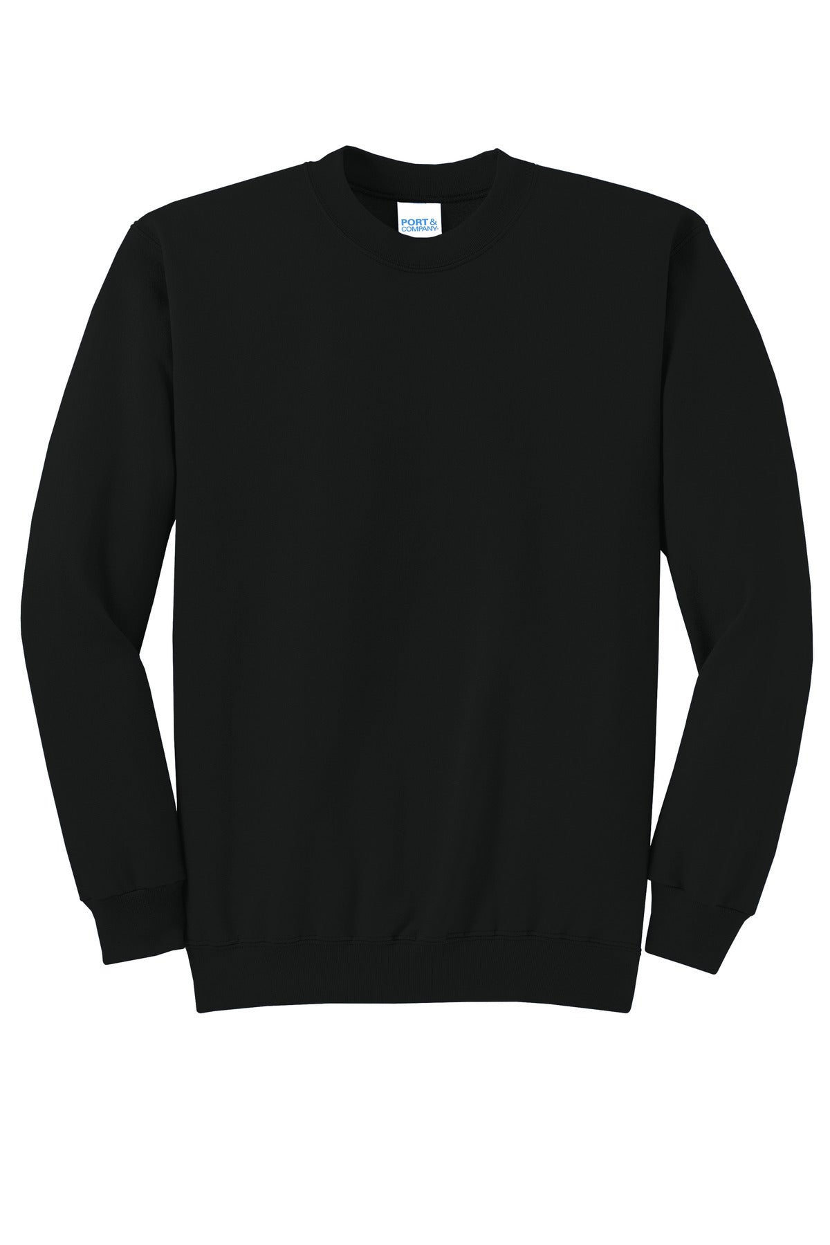 Port & Company PC78 Core Fleece blank in black — flat front — sold by the case at Mabuhay Designs, Jacksonville NC