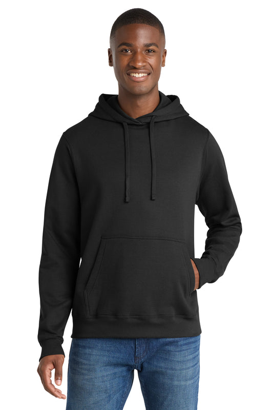 Port & Company Fan Favorite Fleece Hoodie blank in jet black — front — sold by the case at Mabuhay Designs Jacksonville NC