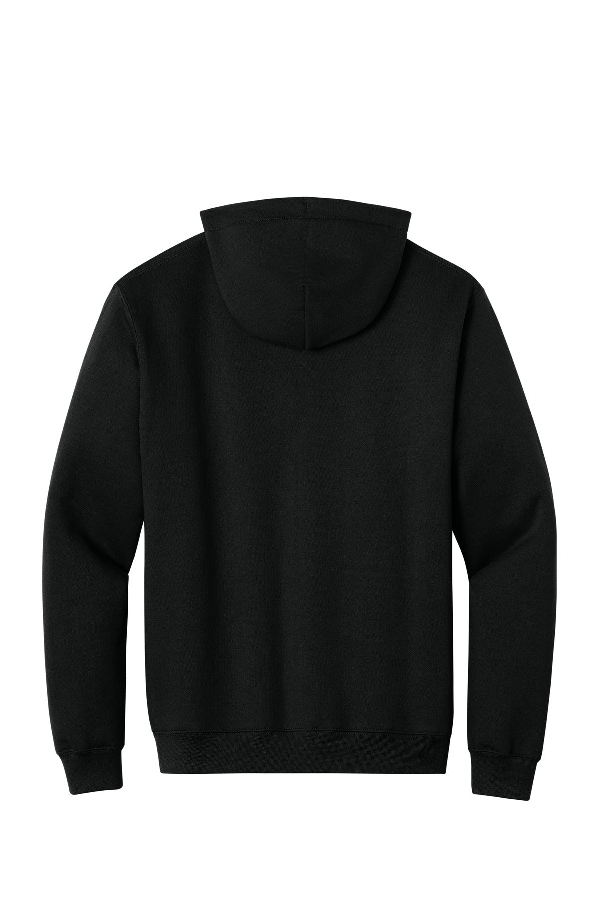 Port & Company Essential Fleece Hoodie blank in jet black — flat back — sold by the case at Mabuhay Designs Jacksonville NC