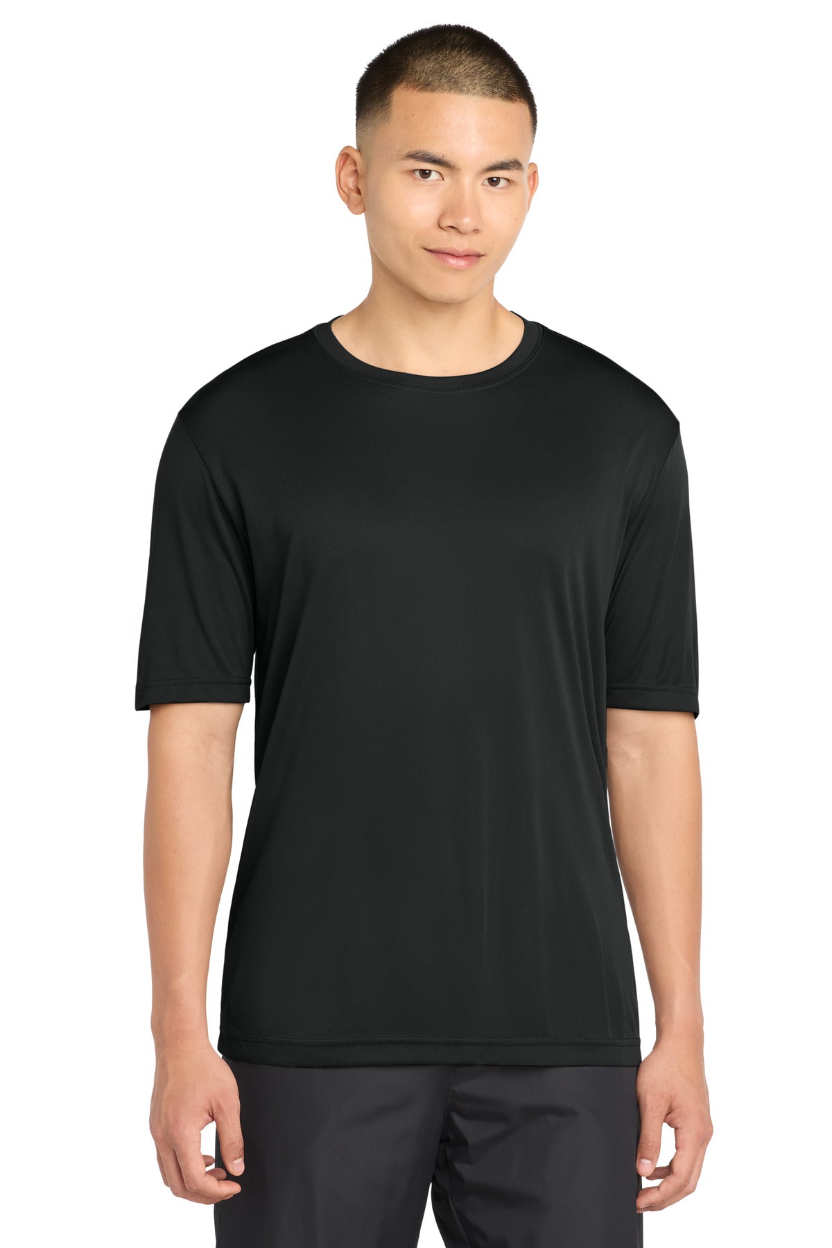 Sport-Tek PosiCharge Competitor Tee blank in black — front — sold by the case at Mabuhay Designs Jacksonville NC